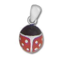 Red ladybug pendant charm with silver bail Red ladybug pendant charm with silver bail
