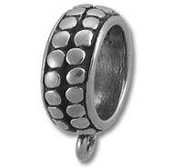 Silver dotted charm bead for bracelet