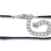 Navy cord necklace with silver lobster clasp