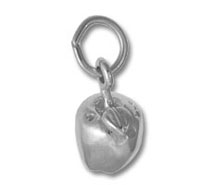 small silver apple charm pendant
