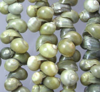 Clustered green freshwater pearl necklace