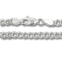silver curb chain necklace with lobster clasp