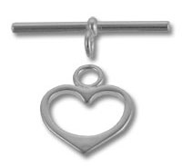 Silver open-heart toggle clasp pendant