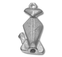 metal fishing sinker with eyelet