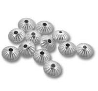 Silver fluted bead caps