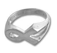 Silver infinity ring with small gemstone