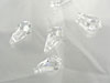 Clear faceted crystals on white background